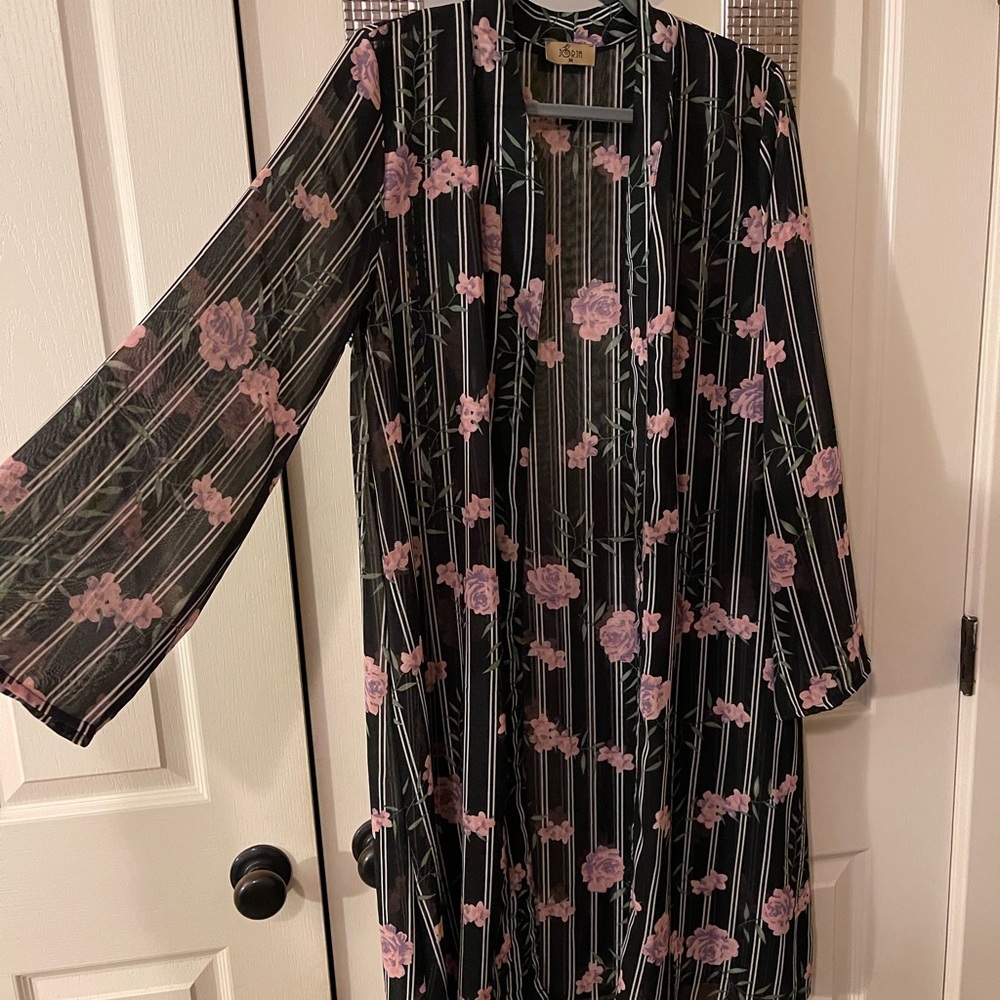 Sheer Floral Kimono